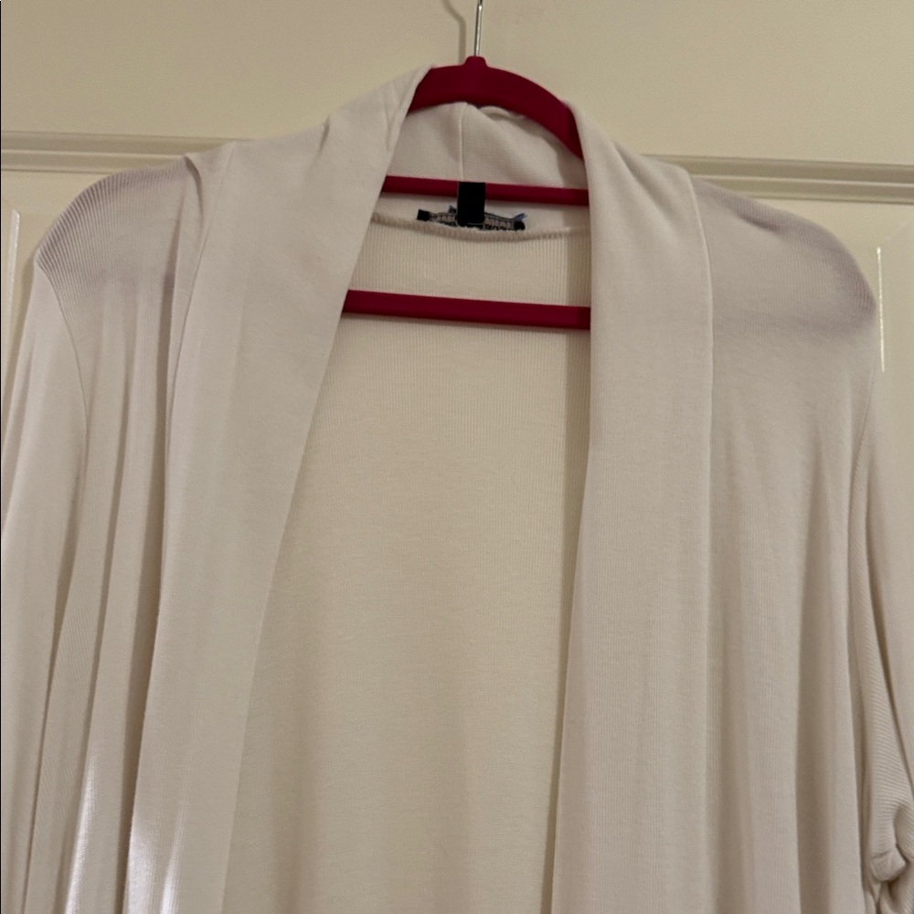 Cable & Gauge White Open-Front Cardigan - Picture 2 of 6